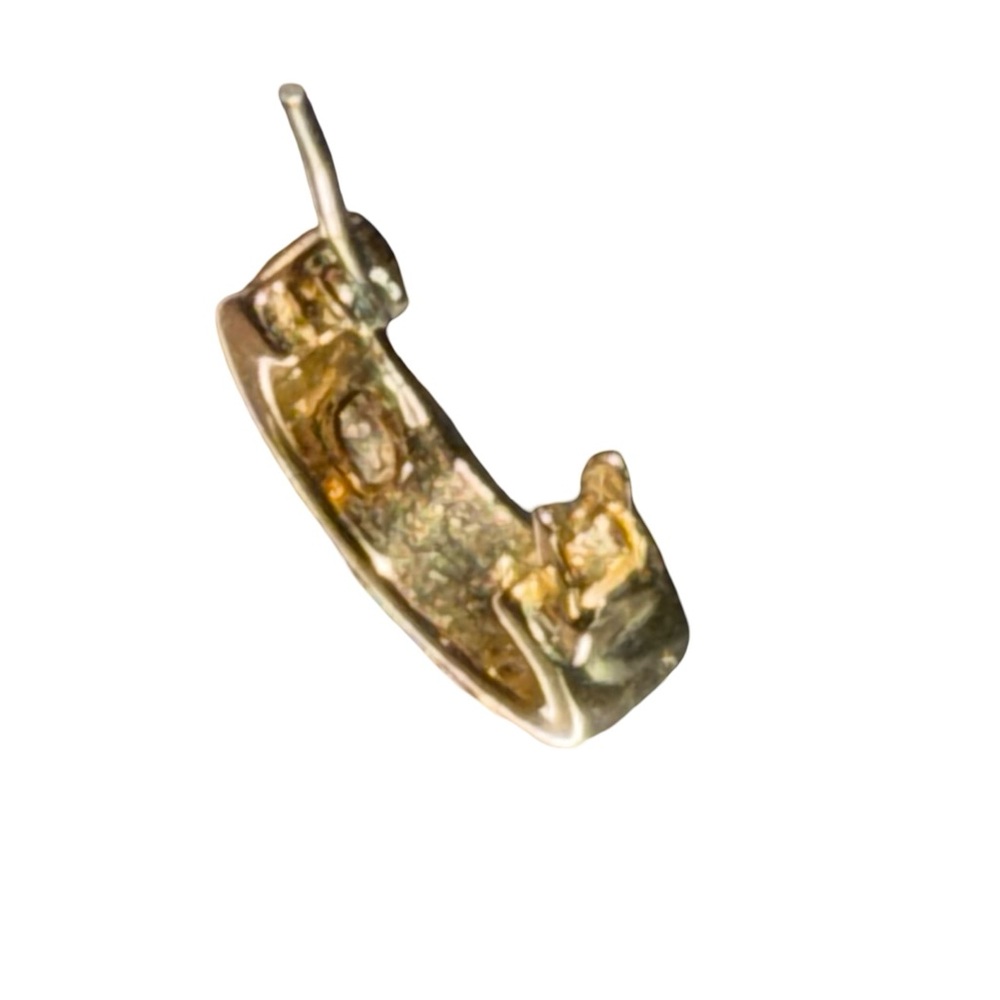 Vintage Monet Gold Tone Hoop Earrings - Picture 9 of 10